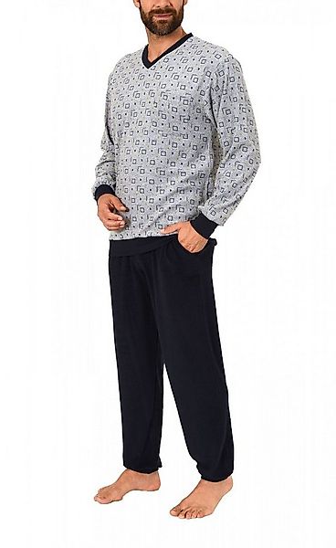 Normann Pyjama Herren Frottee Schlafanzug lang mit Bündchen - auch in Überg günstig online kaufen