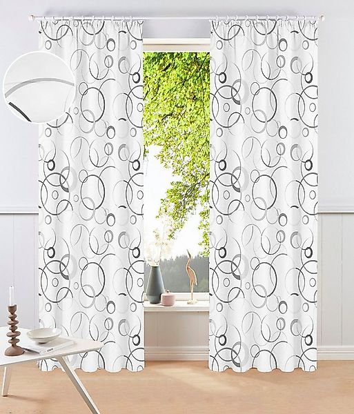 Bruno Banani Gardine Maze (1 St), Kräuselband, blickdicht, 1 Schal, mit mod günstig online kaufen