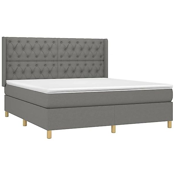 vidaXL Boxspringbett mit Matratze Dunkelgrau 160x200 cm Stoff 3132242 günstig online kaufen