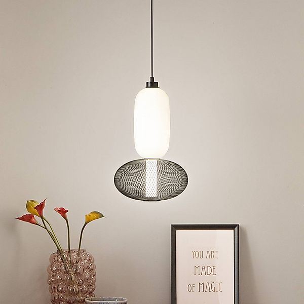 LED-Hängelampe INKAS, Höhe 90 cm, schwarz, Glas/Metall, CCT günstig online kaufen