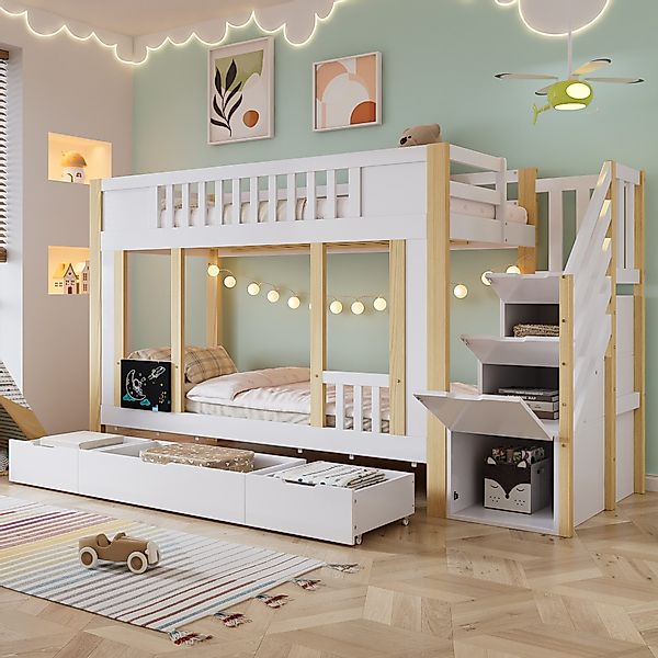 Merax Etagenbett (1-St., Kiefernholzbett Stockbett Jugendbett günstig online kaufen