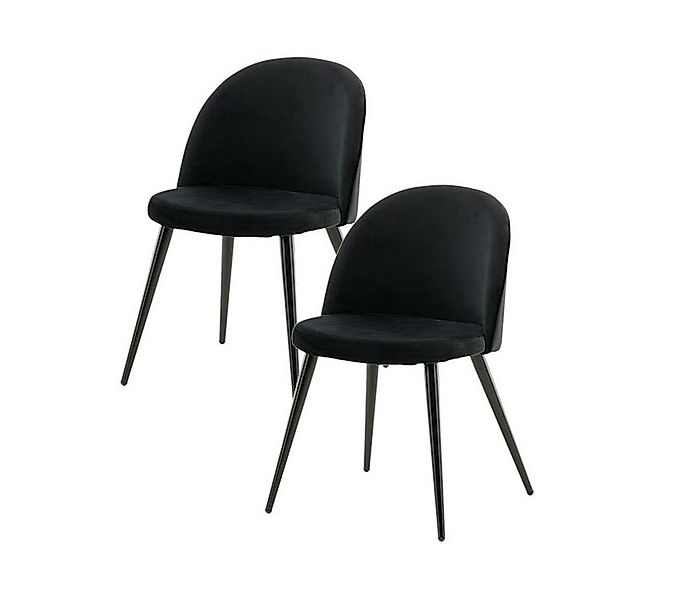 ebuy24 Esszimmerstuhl 2er Set Skagen Esszimmerstuhl velour schwarz. (2 St) günstig online kaufen