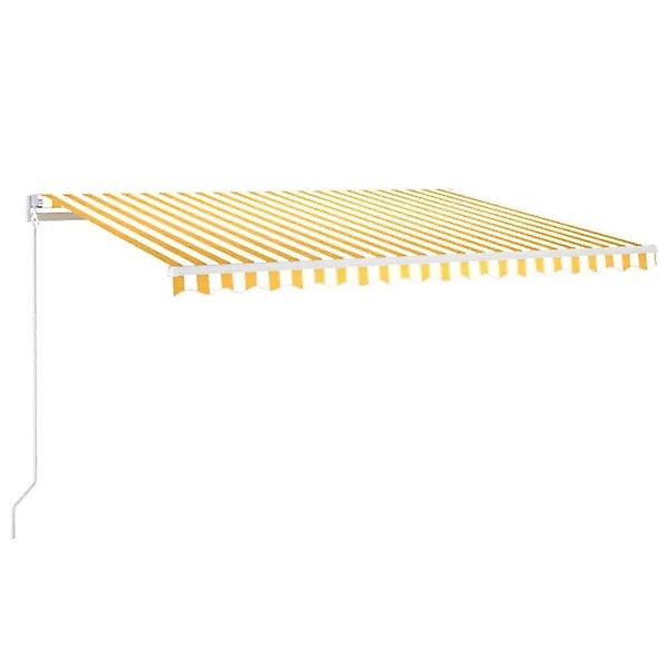 vidaXL Markise Manuell Einziehbar mit LED 450x300 cm Gelb und Weiß 3068923 günstig online kaufen
