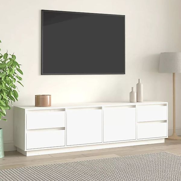 Vidaxl Tv-schrank Weiß 176x37x47,5 Cm Massivholz Kiefer günstig online kaufen