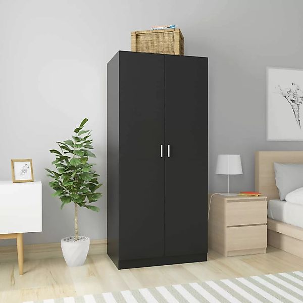 vidaXL Kleiderschrank Kleiderschrank Schwarz 8052180 cm Spanplatte günstig online kaufen