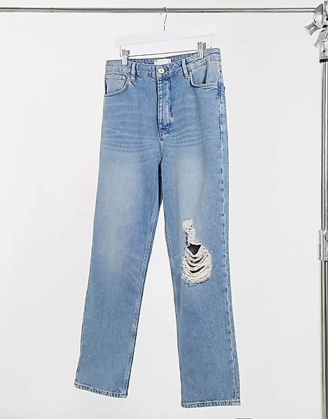 ASOS DESIGN – Dad-Jeans mit mittelblauer Vintage-Waschung im Stil der 90er günstig online kaufen