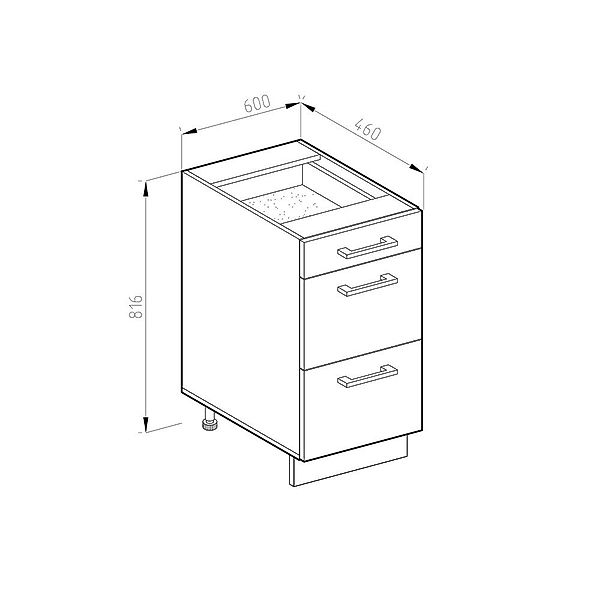 Vicco Unterschrank R-Line Weiß Hochglanz/Anthrazit 60 günstig online kaufen