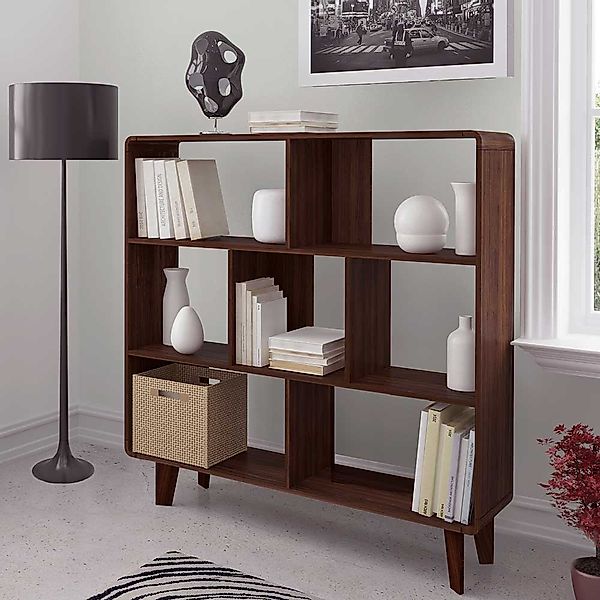 Regal Standregal in Walnussfarben 126 cm hoch günstig online kaufen