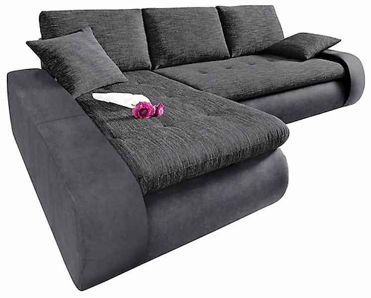 TRENDMANUFAKTUR Ecksofa »Indie, modern und bequem, Materialmix, L-Form«, wa günstig online kaufen
