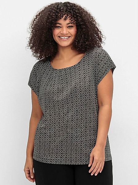 Sheego T-Shirt Kurzarmshirt Kurzarm mit grafischem Minimalprint günstig online kaufen