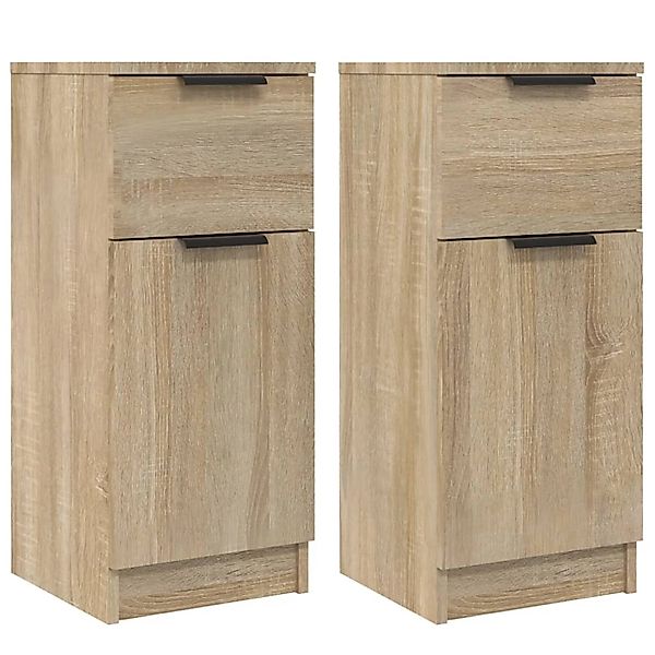 vidaXL Sideboards 2 Stk Sonoma-Eiche 30x30x70 cm Holzwerkstoff 811122 günstig online kaufen