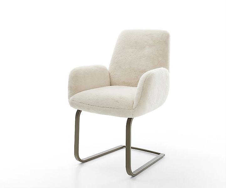 Freischwinger Zoa-Flex Plüsch Creme-Weiß Freischwinger flach Effektfinish T günstig online kaufen