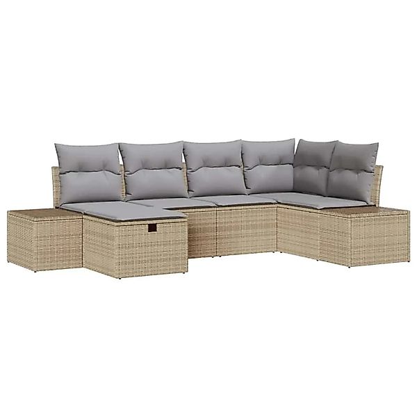 vidaXL Sofa Set mit Kissen 6-Tlg Poly-Rattan 3360711 günstig online kaufen