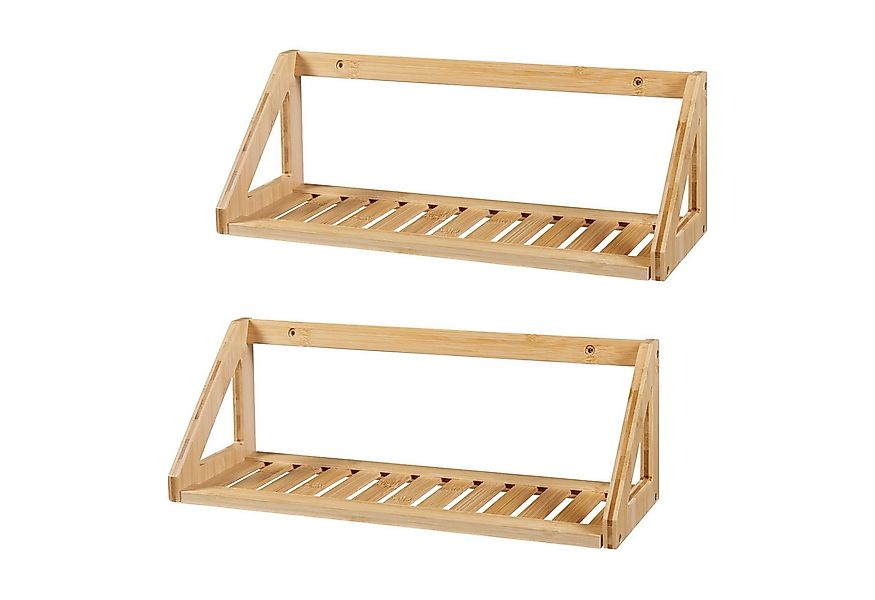 en.casa Wandregal, 2-tlg., »Gjerdrum« Bambus Regal-Set 43x15x15cm Natur günstig online kaufen