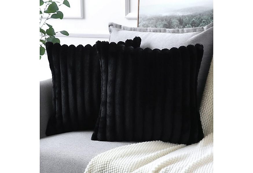 OKWISH Kissenbezüge 2er Set Flauschig Plüsch Deko Dekokissen Sofakissen Zie günstig online kaufen