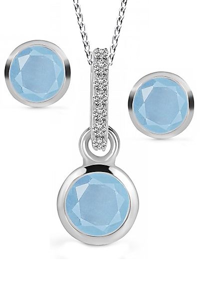 Limana Schmuckset echter Aquamarin u. Topas günstig online kaufen