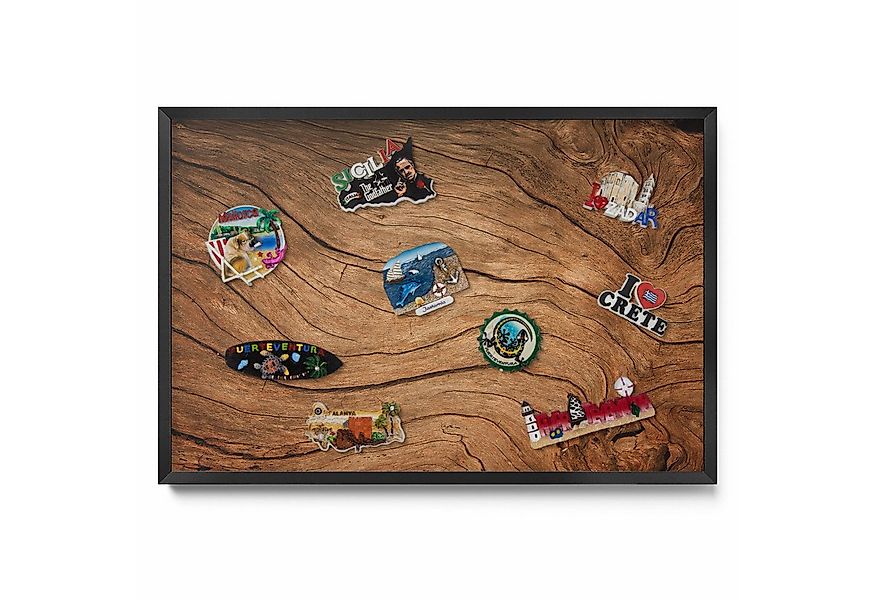 Tulup Magnettafel Braun mit schwarzem Rahmen, Wandtafel für Büro, für Fotos günstig online kaufen