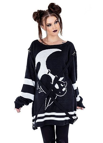 Heartless Strickpullover Moon Cats Strickpulli Gothic Katze Punk Mond Kitty günstig online kaufen