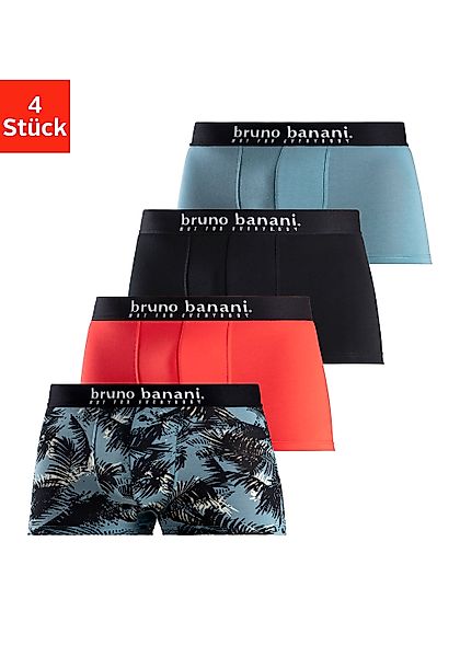 Bruno Banani Boxer "Boxershorts für Herren", 4 Stk. mit Palmendruck und uni günstig online kaufen