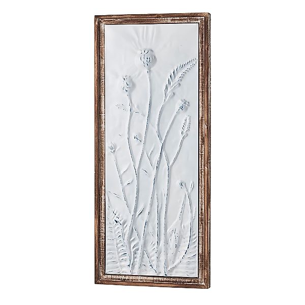 Kobolo Wandbild Wanddeko Metallbild DELIA Metall Weiß Braun Blau günstig online kaufen