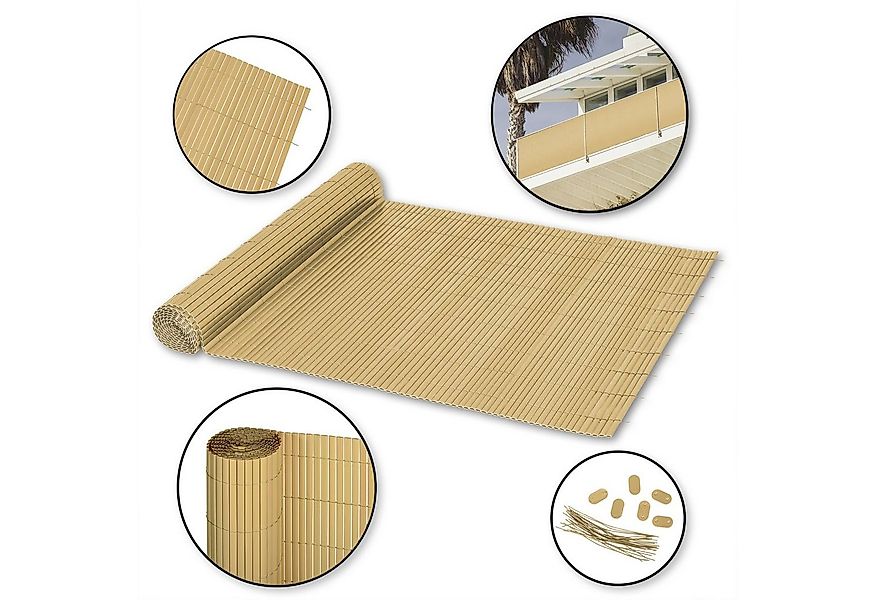 Ribelli Balkonsichtschutz Zaunsichtschutz PVC ca. 0,8 x 4m bambus günstig online kaufen