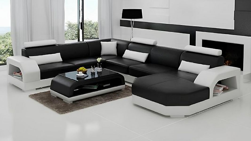 JVmoebel Sofa Ecksofa Wohnlandschaft Sofa Polster Garnitur Eck Leder Couch günstig online kaufen