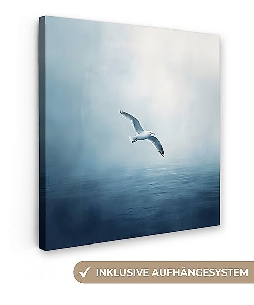OneMillionCanvasses® Leinwandbild Möwe - Weiß - Meer - Neblig, Fotodruck (1 günstig online kaufen
