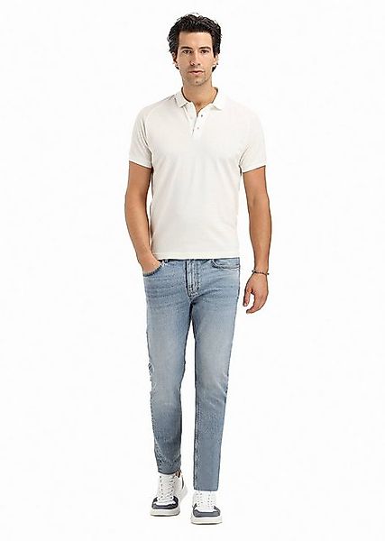 RAMSEY Poloshirt Ecru Jacquard Polo Neck 100% Baumwolle T-Shirt günstig online kaufen