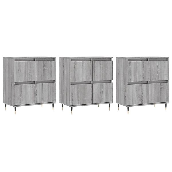 vidaXL Sideboards 3 Stk Grau Sonoma Holzwerkstoff 3190195 günstig online kaufen