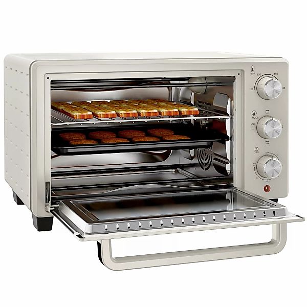 HOMCOM Minibackofen mit Drehspieß, Backofen kleine 21 L Toasterofen mit 1 D günstig online kaufen