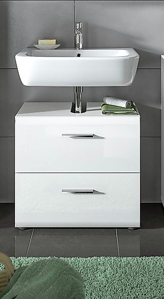 xonox.home Waschbeckenunterschrank in Weiß Hochglanz - 60x54x32cm (BxHxT) günstig online kaufen
