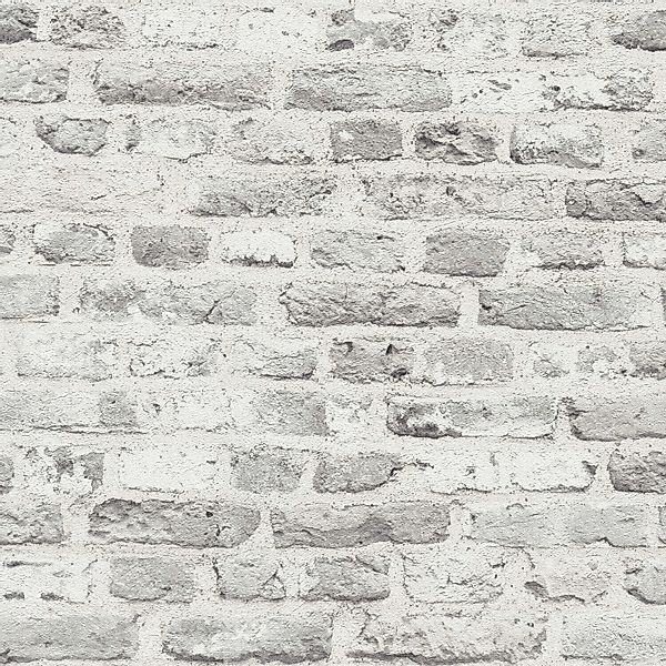PROFHOME 388294-GU 3D Tapete Ziegelstein Matt Grau Weiß 0,53 m x 10,05 m 5, günstig online kaufen