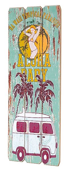 Levandeo® Holzbild, Holzschild Aloha Baby 30x80cm günstig online kaufen
