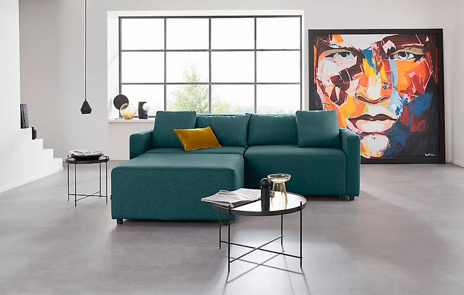 Home affaire Ecksofa "Marva 3tlg. L-Form" beide Armlehnelemente ausziehbar günstig online kaufen