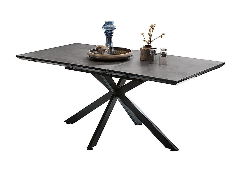 Die Möbelfundgrube® Esstisch JORUNN 140 - 180 cm ausziehbar / anthrazit-bra günstig online kaufen