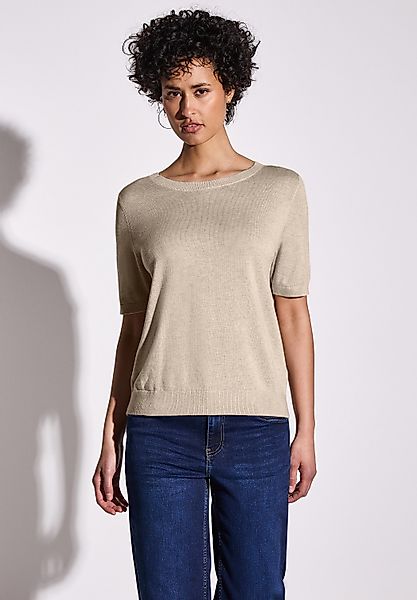 STREET ONE Kurzarmpullover mit Rippbündchen günstig online kaufen
