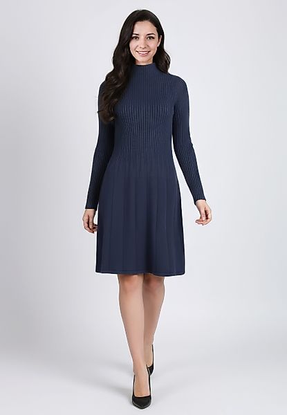 PEKIVESSA Strickkleid Rippstrick-Kleid tailliert mit ausgestelltem günstig online kaufen