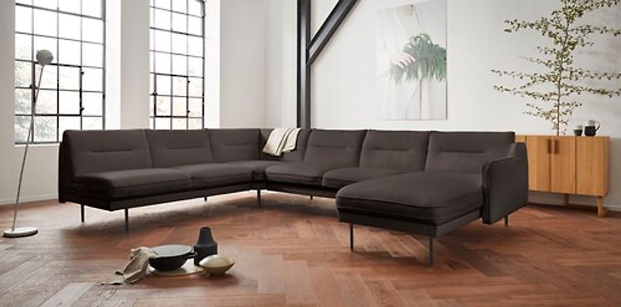 Home affaire Wohnlandschaft »Nordfyn U-Form« edles Design in 3 Bezugsqualit günstig online kaufen