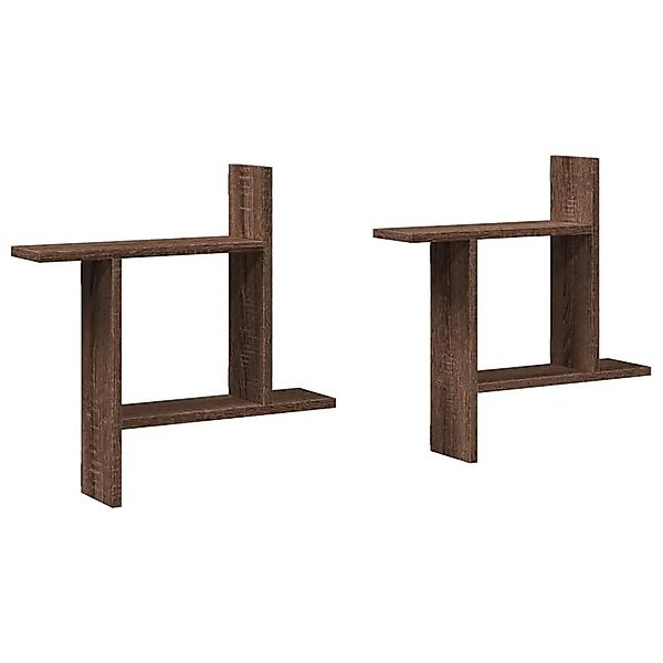 vidaXL Wandregale 2 Stk Braun Eichen-Optik 50x12x50 cm Holzwerkstoff 853260 günstig online kaufen