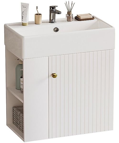 Yorbay Waschtisch Badmöbel Waschtischunterschrank (Breite 55 cm, Badschrank günstig online kaufen