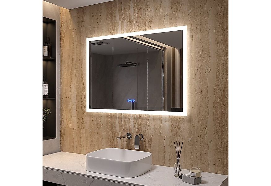 AQUALAVOS Badspiegel LED Wandspiegel 100x70 cm intelligent Spiegel für Bade günstig online kaufen
