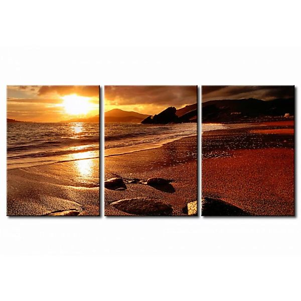 Leinwandbild Sonnenuntergang am Strand XXL günstig online kaufen