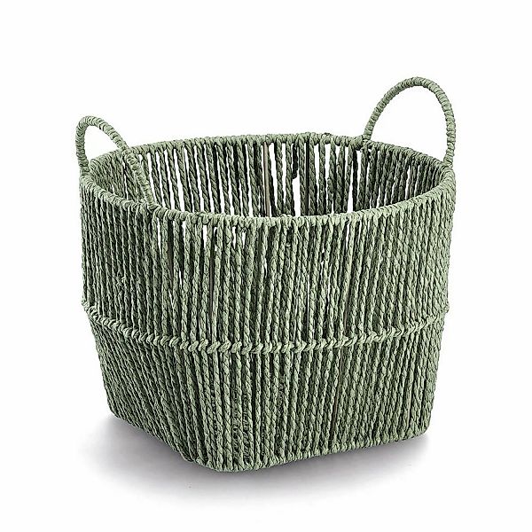 Zeller Aufbewahrungskorb Papiergeflecht Ø 30 cm x 21 cm Salbei günstig online kaufen