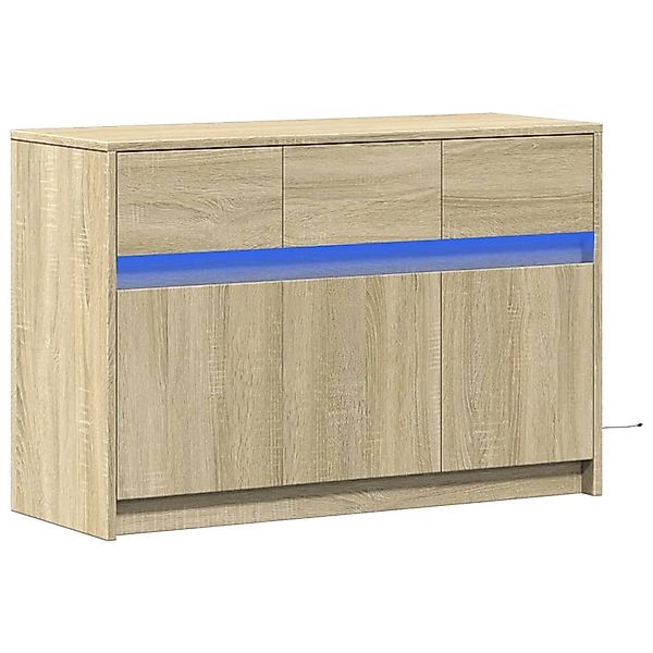 vidaXL TV-Schrank mit LED-Beleuchtung Sonoma-Eiche 91x34x61 cm 852182 günstig online kaufen