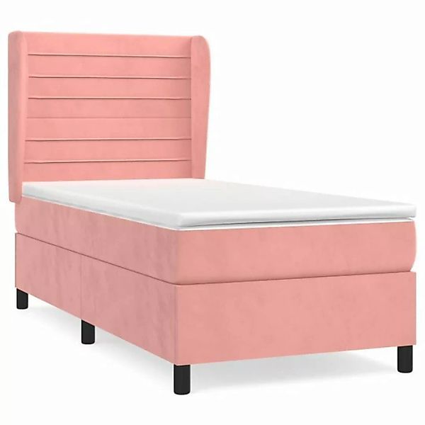 vidaXL Bettgestell Boxspringbett mit Matratze Rosa 80x200 cm Samt Bett Bett günstig online kaufen