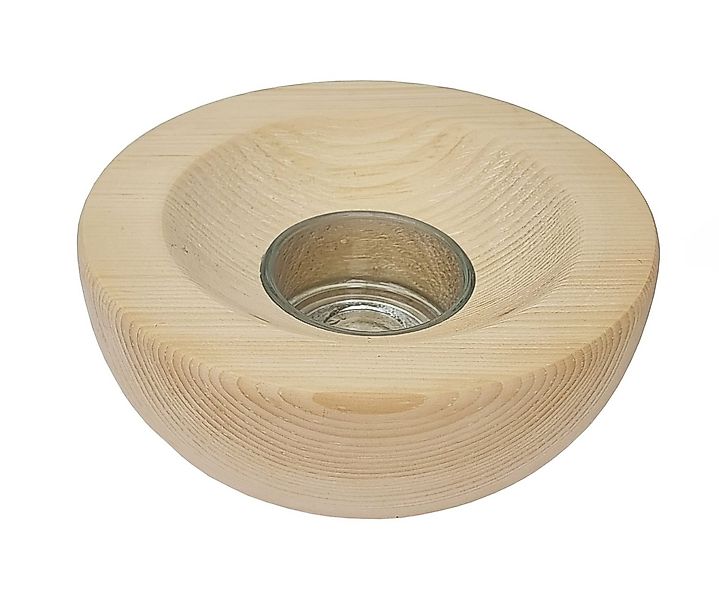 ERST-HOLZ Teelichthalter Zirbenteelicht mit Glas Teelichtschale Zirbenholz günstig online kaufen