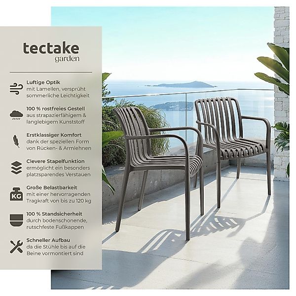 tectake Gartenstuhl Gartenstühle (Set, 6 St), günstig online kaufen
