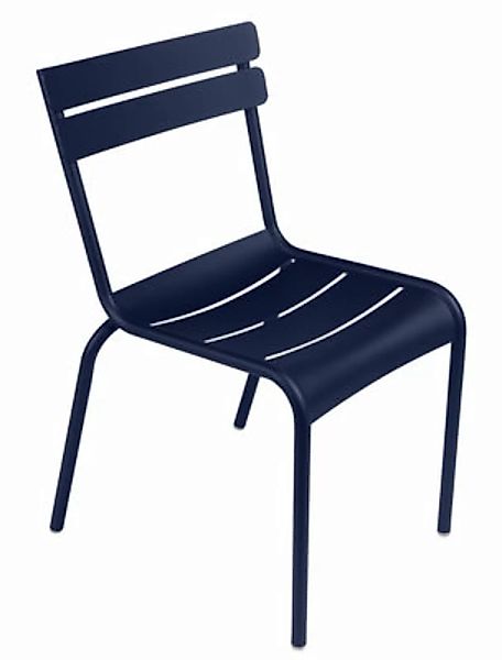 Stapelbarer Stuhl Luxembourg metall blau / Aluminium - Fermob - Blau günstig online kaufen