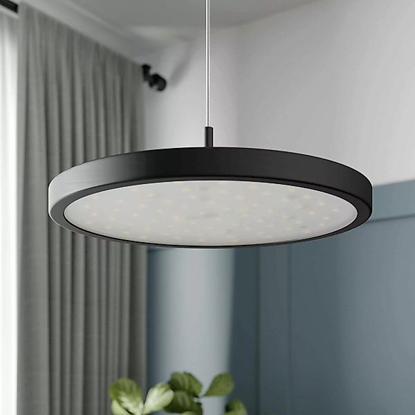 Quitani LED-Pendellampe Gion, 1-flammig, alu/schwarz günstig online kaufen