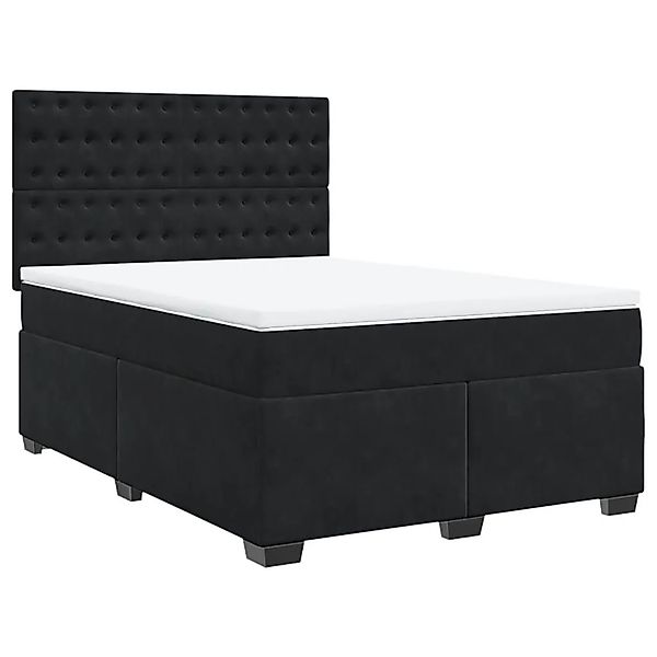 vidaXL Boxspringbett mit Matratze Schwarz 160x200 cm Samt 3293268 günstig online kaufen